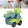 thumbnail image 3 of Dinosaur Theme Kids Construction Vehicles Scene Simulation DIY Assembly Engineering Trucks Toys Excavator, 3 of 4