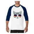 thumbnail image 1 of MmF - Mens Raglan Sleeve Baseball T-Shirts, up to Size 3XL - Kitty, 1 of 4