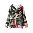 thumbnail image 4 of JIAYUE Women Pullover Hoodie Long Sleeve Patchwork Monster Face Print Sweatshirt With Pocket for Outdoor Travel, 4 of 4