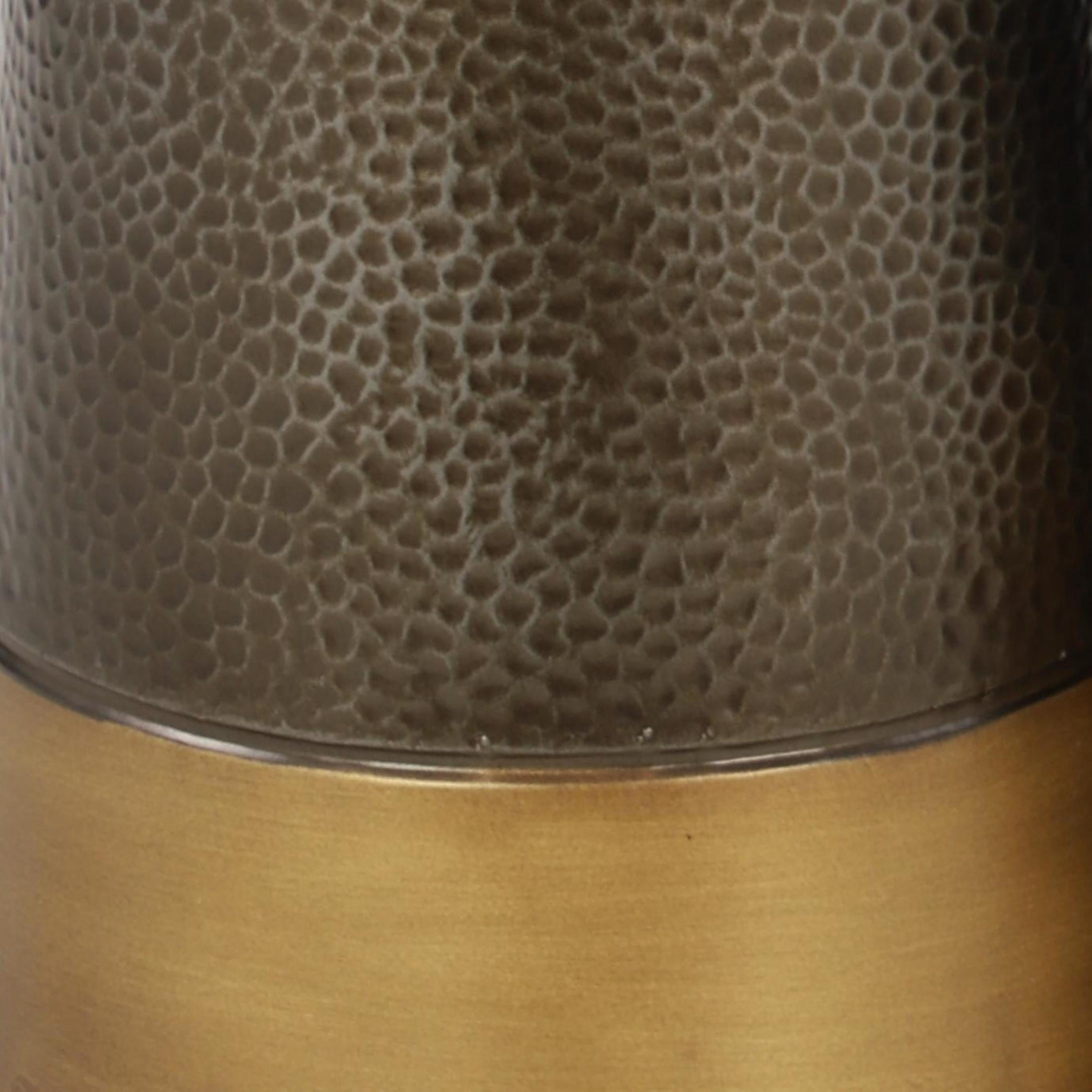 DecMode 20", 15"H Dark Gray Metal Vase with Gold Base, Set of 2
