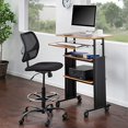 thumbnail image 3 of Safco Products Muv 35-49"H Stand-Up Desk Adjustable Height Computer Workstation with Keyboard Shelf, Cherry, 3 of 5