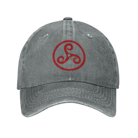 ZICANCN Adjustable Baseball Cap Women, Wiccan Totem Swirl Spiral Hats for Men Adult Washed Cotton Denim Baseball Caps Fashion, Gray