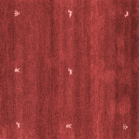 Ahgly Company Indoor Square Abstract Red Contemporary Area Rugs, 6' Square