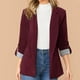 thumbnail image 1 of Puntoco, ropa de negocios para mujer, Color sólido, costura a rayas, manga larga, bolsillo, cárdigan, abrigo, liquidación superior Puntoco Puntoco-3819, 1 of 7