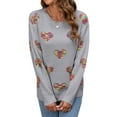 thumbnail image 4 of VISgogo, suéter de punto de manga larga para mujer, cuello redondo, patrón de corazones coloridos, prendas de punto holgadas, suéter de ganchillo informal para mujer VISgogo moda, 4 of 9