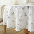 thumbnail image 2 of Ksopiavobs Cotton Blend Round Tablecloth 48 Inch, White Printed Machine Washable Farmhouse Table Cloth, Wrinkle Free Table Cover for Patio Table, Picnic, Dining Room(White Floral, Round 48" Dia), 2 of 7
