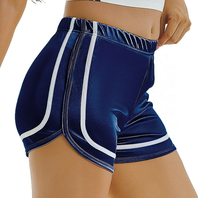 Gubotare Womens Shorts Women Lifting Booty Shorts 5 Seamless High Waisted  Workout Shorts,Blue XL