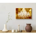 thumbnail image 3 of wall26 Canvas Print Wall Art White Chandelier Silhouette on Golden Background Decorative Lights Digital Art Modern Art Chic Relax/Calm Multicolor for Living Room, Bedroom, Office - 32"x48", 3 of 5