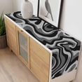 thumbnail image 4 of Abstract Fluid Art Table Runner - 120 Inch Long, Kitchen Dining Table Runner Dresser Scarves, Black Grey Gradient Simple Line Farmhouse Decor for Coffee Tables Wedding Party Banquet, 4 of 8