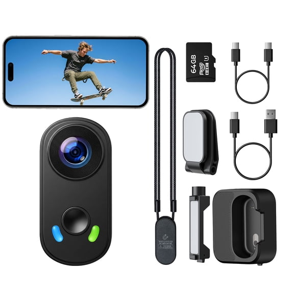 Campark 4K Body Camera  Mini POV Action Cameras EIS Stabilization with  Charging Case for Vlogging Cycling