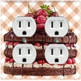 thumbnail image 1 of Metal Light Switch Wall Plate Outlet Cover (Layered Fruit Chocolate Strawberry Cake Custard - Double Duplex), 1 of 2