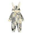 thumbnail image 2 of Ruyang Infant Baby Zip Up Jumpsuit Cute Bunny Ear Tie Dye Hooded Romper Long Sleeve Footless One Piece Outfit for Newborn Boys Girls, 2 of 6