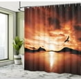 thumbnail image 5 of Ambesonne Bird Shower Curtain, Sunset SeMountain Wings, 69"Wx84"L, Brown Yellow, 5 of 5