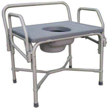 Medline Bariatric Drop-Arm Commode with Reinforced Steel Frame