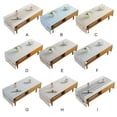 thumbnail image 4 of Cotton Linen Tablecloth Rectangular TV Cabinet Coffee Desktop Fringe Waterproof Table Cloth for Dining Hall Garden 70*180cm Embroider/Light blue, 4 of 9