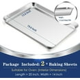 thumbnail image 2 of Baking Cookie Sheet Set of 2, 19.6 Inch Stainless Steel Cookie Sheet Pan, Lar   Baking Pan Bakeware, Heavy Duty & Healthy, Oven & Dishwasher Safe, 2 of 3