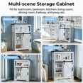 thumbnail image 3 of Farmhouse Storage Cabinet, White Bathroom Small Hutch with Door Freestanding Kitchen Pantry Cabinet, for Bathroom/Coffee Bar 31."5W 42" H, 3 of 9