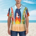 thumbnail image 2 of Sikiie Hello Summer3 Print Men's Hawaiian Shirt, Summer Beach Button Pocket Short Sleeve T-Shirt,X-Large, 2 of 7