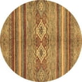 thumbnail image 1 of Ahgly Company Indoor Round Abstract Brown Modern Area Rugs, 6' Round, 1 of 4