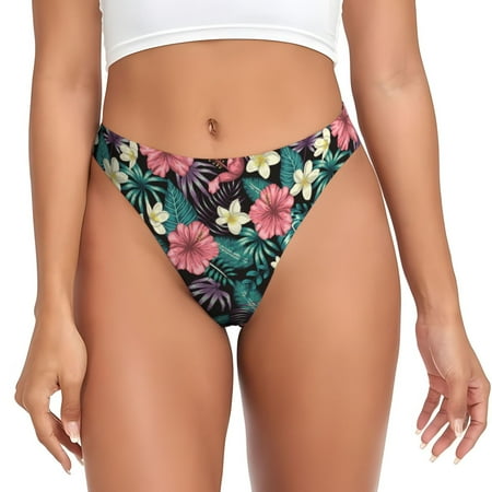 Sigee Green Tropical Leaves for Women s G-String Panty  Low Rise  Soft Lace Perfect for Everyday Wear or Special Occasions-X-Large