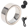 thumbnail image 1 of Bague connectée de suivi d'activité physique Bluetooth pour le suivi du sommeil et de l'oxygène dans le sang, étanche et rechargeable, argent, 1 of 4