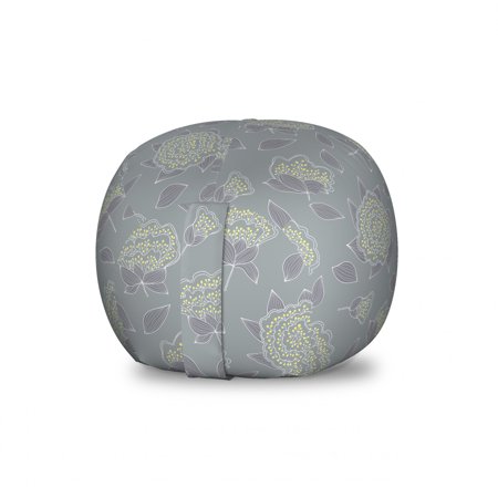 Floral Storage Toy Bag Chair  Minimalistic Graceful Flowers Repetitive Pattern  Stuffed Animal Organizer Washable Bag  Large Size  Multicolor  by Ambesonne