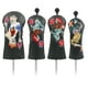 thumbnail image 1 of Golf Wood Club Cover Skull Poker Embroidery and Pu Leather Material Premium Golf Club Cover, Black (4 Pieces Set), 1 of 5