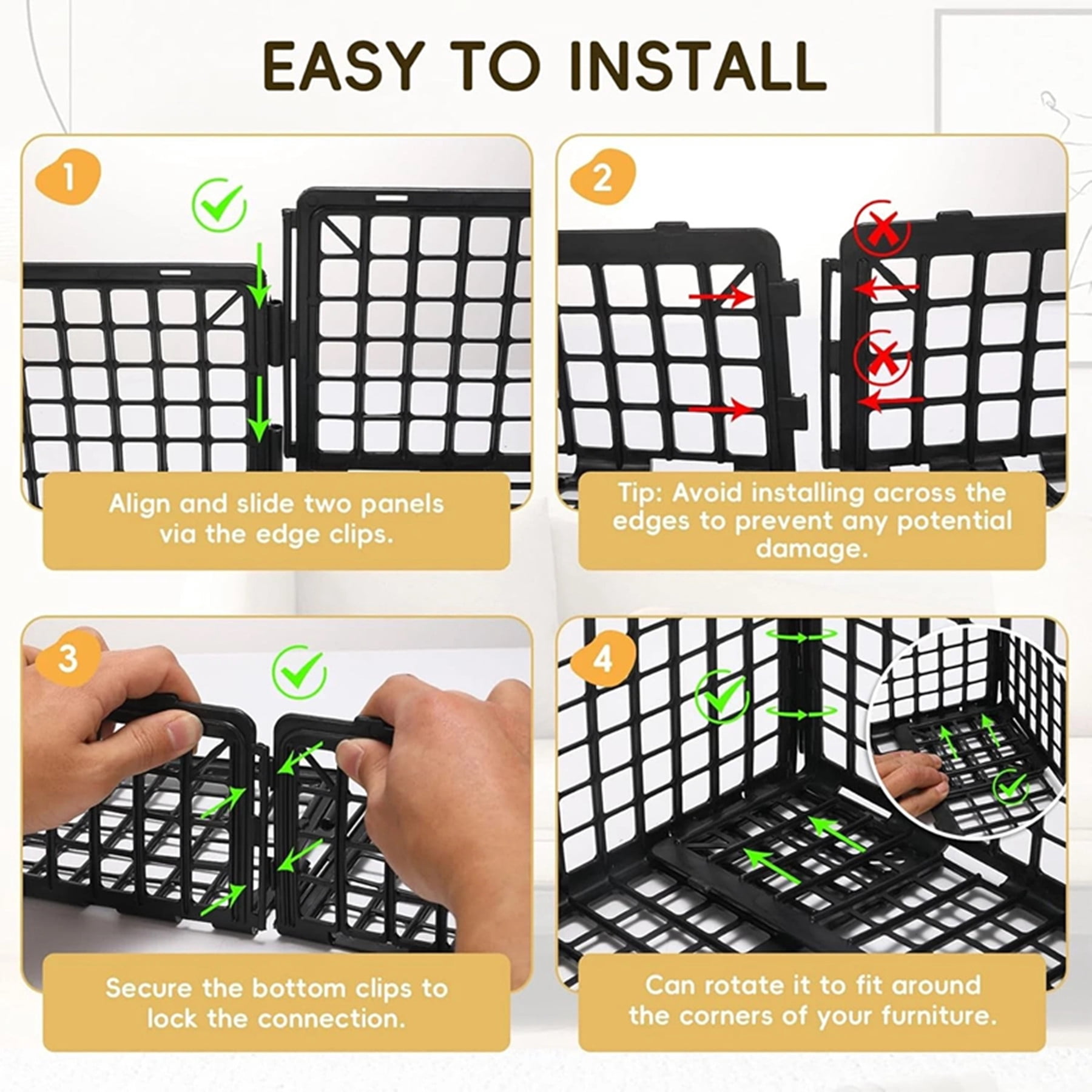 12 PCS Under Couch Blockers for Bed Couch Furniture Underneath Stop from Getting Under The Sofa
