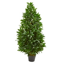 Nearly Natural 4' Bay Leaf Artificial Topiary Tree (Indoor/Outdoor)
