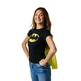 thumbnail image 3 of DC Comics Batman Junior's Black Crew Neck Short Sleeve Caped Tee-Medium, 3 of 5