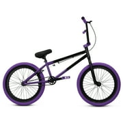Elite BMX Bicycle 20” Freestyle Bike - Stealth Black Purple 2Tone Ideal for Ages 7 to 18 Years