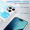 thumbnail image 5 of for iPhone 14 Pro Max Case Glitter, Shockproof Clear TPU iPhone 14 Pro Max Case with 2 Screen Protectors, Bling Light Blue Glitters iPhone 14 Pro Max Case for Women, 5 of 12