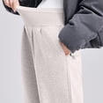 thumbnail image 3 of Maternity Clothing Women Over The Belly Wide Leg Pants with Pockets Pleated Soft Cozy Casual Pregnancy Trouser (L, Beige), 3 of 6