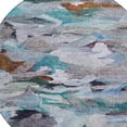thumbnail image 5 of HomeRoots 603121 8 ft. Blue, Gray & Brown Round Abstract Washable Indoor & Outdoor Area Rug, 5 of 5