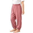 thumbnail image 2 of xaoyunyn Jogger Pant for Girls Boys Comfy Solid Color Elastic Waist Baggy Pleated Casual Pants 12M-8 Years, 2 of 6
