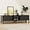 Black, variant on Wood TV Stand, Mid Century Modern Entertainment Center with Storage, TV Table with Fluted Door Cabinets and Open Adjustable Shelves for Livingroom, Bedroom, Walnut