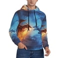 thumbnail image 2 of Fotbe Men's Hoodie with Red And Blue Fire Dragon A Pattern - Kangaroo Pocket Pullover Hooded Sweatshirt, Perfect for Daily Wear, Travel, and Home-3X-Large, 2 of 7