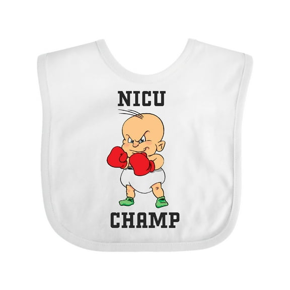 Inktastic NICU Champ Baby Boxer Boys or Girls Baby Bib