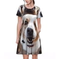 thumbnail image 1 of Disketp Realistic Cute Puppy para Vestido de Manga Corta para Mujeres, Vestidos de Verano para Mujeres, Casual y Holgado para la Playa, 1 of 6