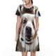 thumbnail image 1 of Disketp Realistic Cute Puppy para Vestido de Manga Corta para Mujeres, Vestidos de Verano para Mujeres, Casual y Holgado para la Playa, 1 of 6