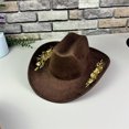 thumbnail image 5 of Western Hat for Men Classic Fedora Hat Cattleman Wide Brim Cowboy Hat Gift, 5 of 5