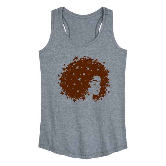 Instant Message - Starry Afro Woman - Women's Racerback Tank Top