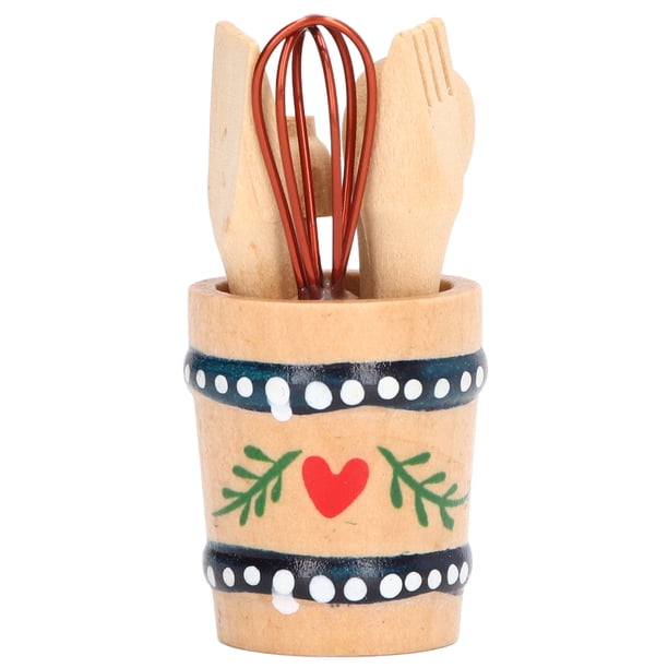 Mini utensilios de cocina de simulación, utensilio de cocina de barril en miniatura, accesorios para casa de muñecas, modelo de utensilios de cocina para casa de muñecas, construcción robusta