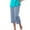 Sky Blue, variant on Plebaso Womens Summer Capri Pants Elastic Waist Beach Capris Lightweight Plain Casual Pants with Pockets