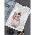 thumbnail image 3 of Cute Bulldog Floral Puppy T-Shirt Women -Image by Shutterstock, Female Large, 3 of 4