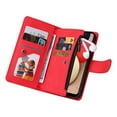 thumbnail image 2 of Case for Samsung Galaxy A02S Cover Zipper Pocket Wallet Case Magnetic Protective - Red, 2 of 5
