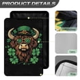 thumbnail image 5 of XYZCANDO Green Hat Highland Cow RV Door Window Shade Clover RV Sun Shade St. Patrick's Day RV Window Cover Foldable Camper Accessories RV Door Cover with Hook and Loop Camper Blackout Shades Black, 5 of 7