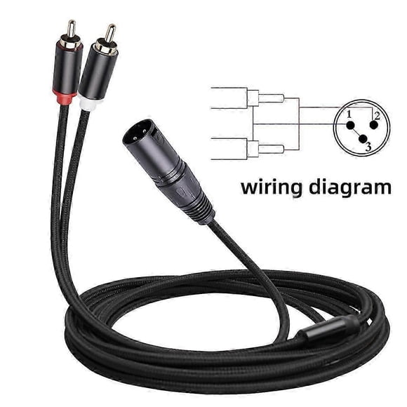 4X XLR to Dual RCA Audio Cable A1 XLR Male 3 Pin to Dual RCA Male Plug Stereo Audio Amplifier Mixin