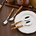 thumbnail image 7 of 40PCS Silverware Set for 10, Bamboo Handle Flatware Set, Stainless Steel Cutlery Set for Home Restaurant and Party, Bamboo Forks Spoons and Knives Set, Polished Tableware, 7 of 7
