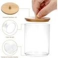 thumbnail image 3 of Porta hisopos de acrílico transparente con tapa de bambú de estilo minimalista moderno ZDWQFA, 3 of 8